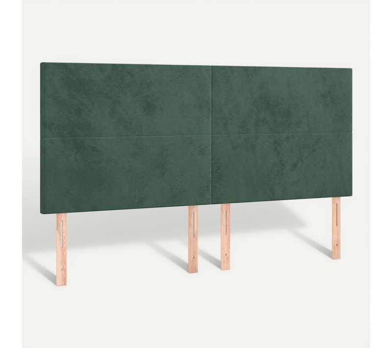 Tête De Lit Vert Foncé 160x5x118/128 Cm Velours