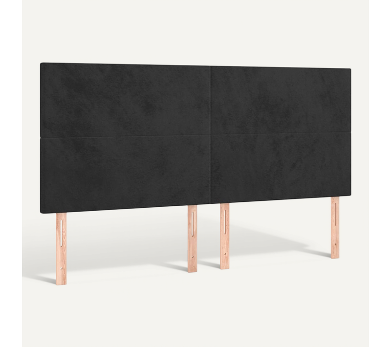 Tête De Lit Noir 180x5x118/128 Cm Velours