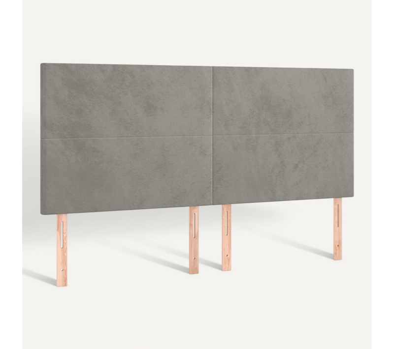 Tête De Lit Gris Clair 200x5x118/128 Cm Velours