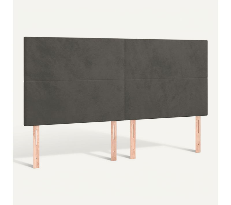 Tête De Lit Gris Foncé 200 X 5 X 118/128 Cm Velours