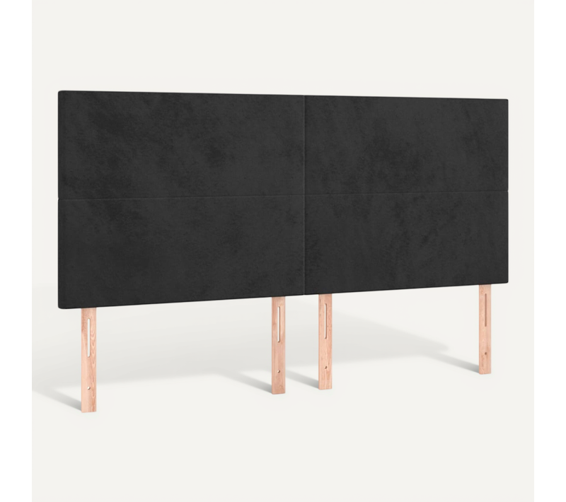 Tête De Lit Noir 200x5x118/128 Cm Velours