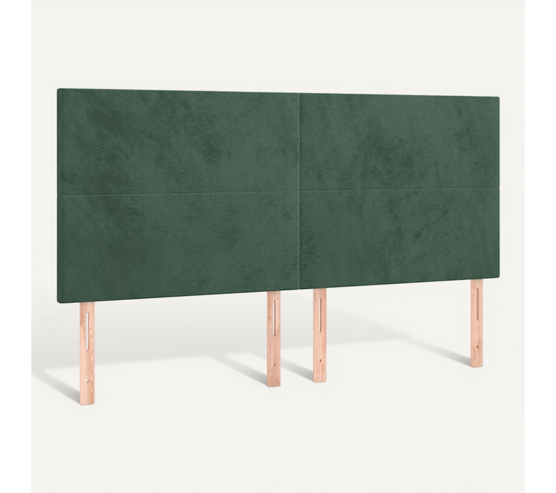 Tête De Lit Vert Foncé 200x5x118/128 Cm Velours