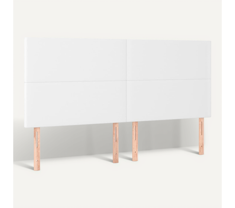 Tête De Lit Blanche 200 X 5 X 118/128 Cm Simili