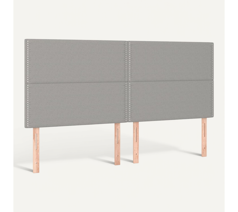 Tête De Lit Gris Clair 200x5x118/128 Cm Tissu