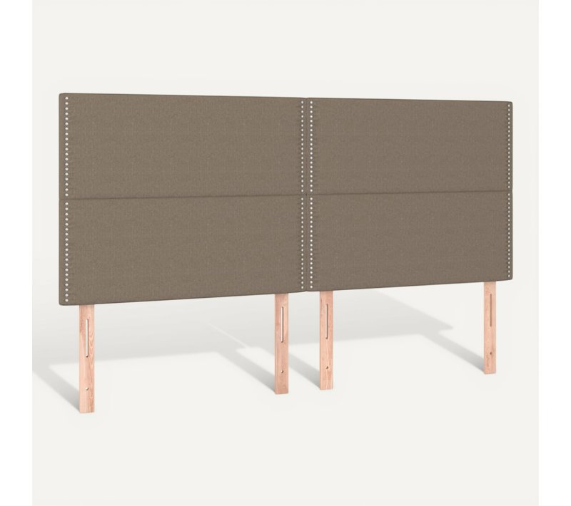 Tête De Lit Taupe 200x5x118/128 Cm Tissu