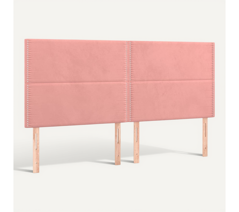Tête De Lit Rose 200x5x118/128 Cm Velours