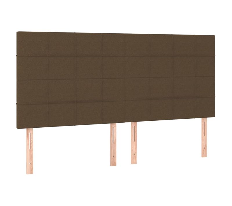 Têtes De Lit 4 Pièces Marron Foncé 80x5x78/88 Cm Tissu