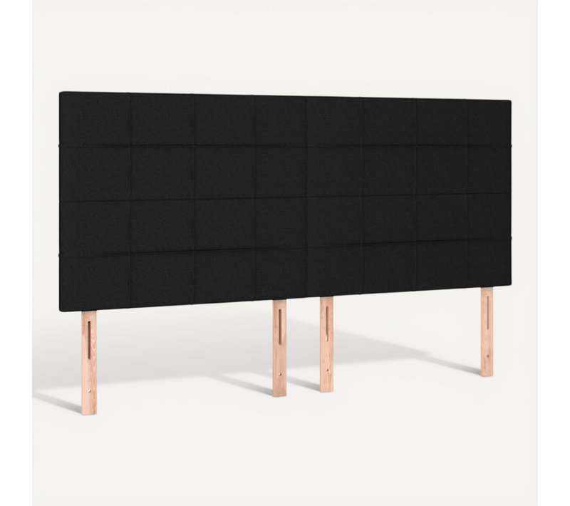 Tête De Lit Noir 180x5x118/128 Cm Tissu