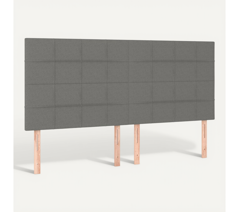 Tête De Lit Gris Foncé 200x5x118/128 Cm Tissu