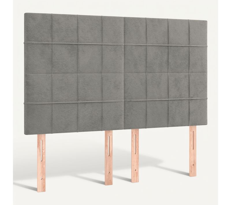 Tête De Lit Gris Clair 144 X 5 X 118/128 Cm Velours