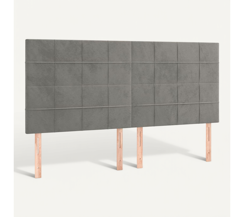 Tête De Lit Gris Clair 160x5x118/128 Cm Velours