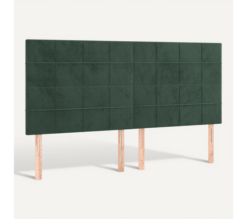 Tête De Lit Vert Foncé 160x5x118/128 Cm Velours