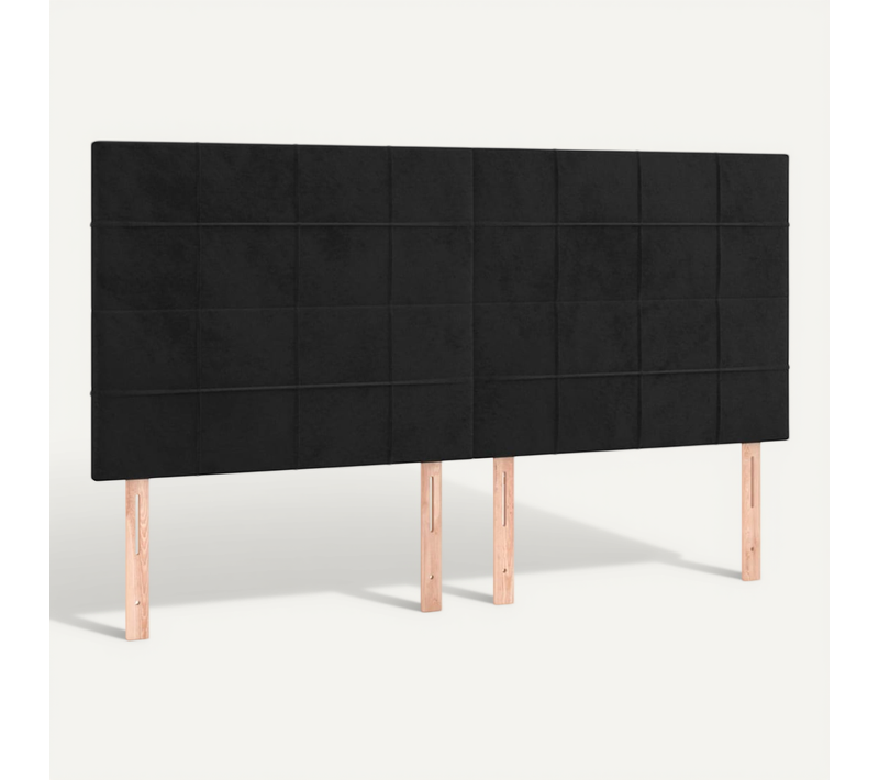 Tête De Lit Noir 180x5x118/128 Cm Velours