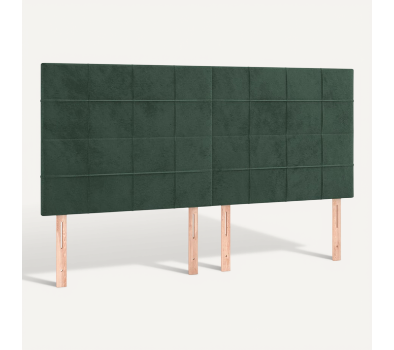 Tête De Lit Vert Foncé 180x5x118/128 Cm Velours