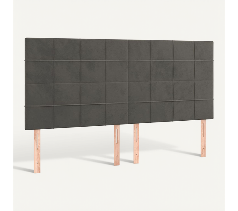 Tête De Lit Gris Foncé 200 X 5 X 118/128 Cm Velours