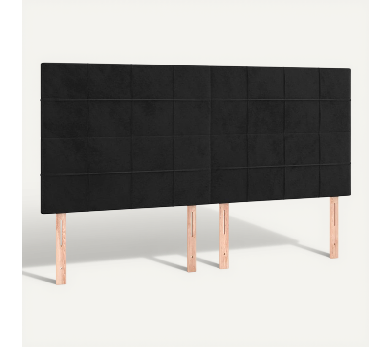 Tête De Lit Noir 200x5x118/128 Cm Velours