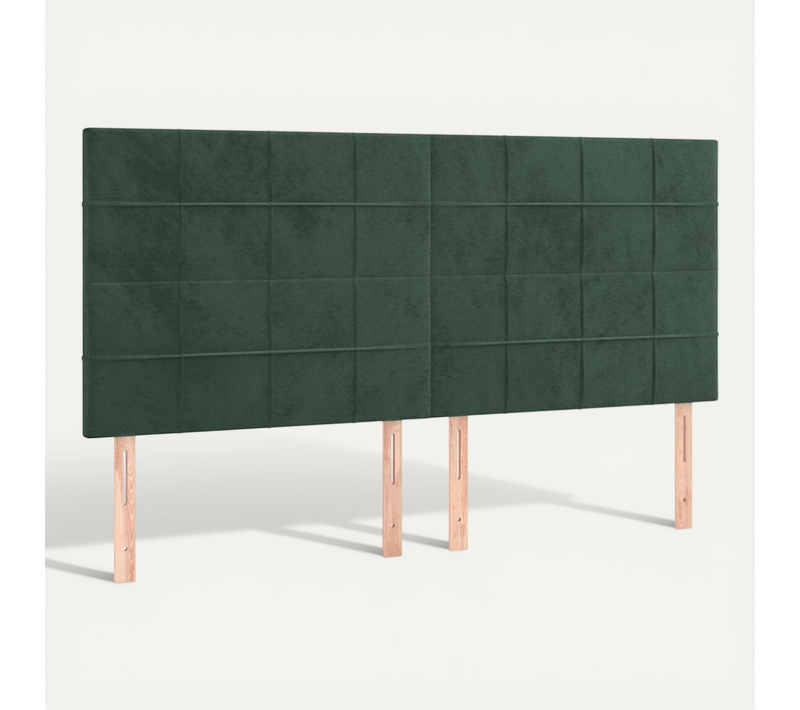 Têtes De Lit 4 PCs Vert Foncé 100x5x78/88 Cm Velours
