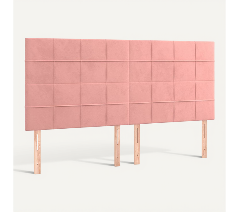 Tête De Lit Rose 200x5x118/128 Cm Velours