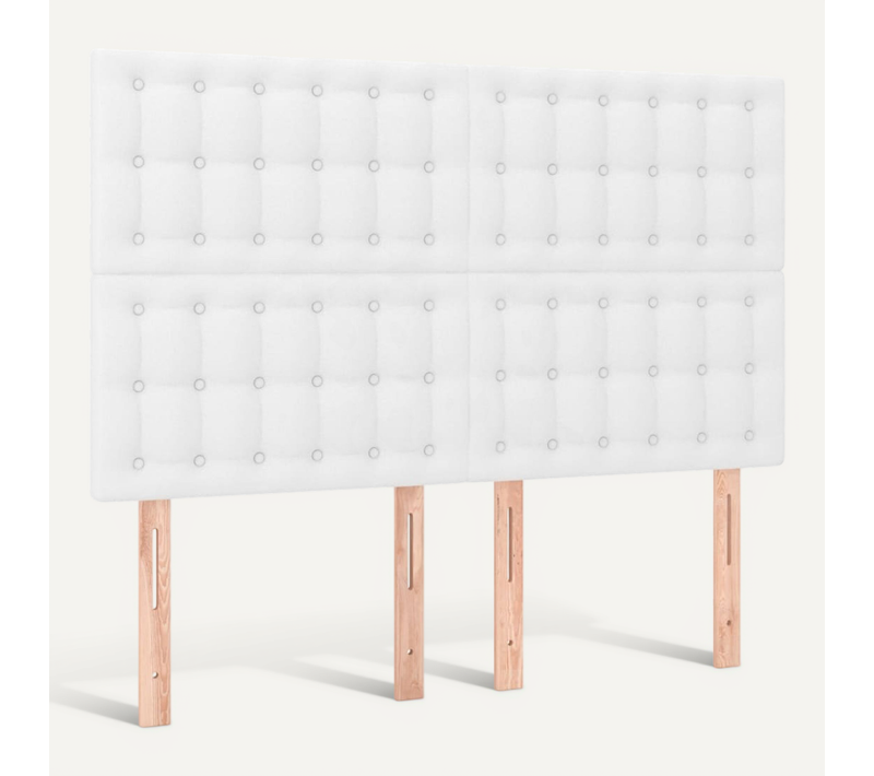 Tête De Lit Blanche 144 X 5 X 118/128 Cm Simili