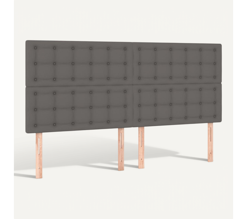 Têtes De Lit 4 PCs Gris 80x5x78/88 Cm Similicuir