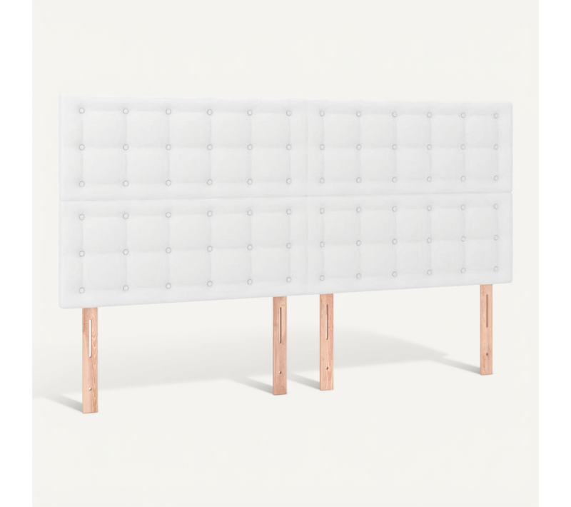 Tête De Lit Blanche 180 X 5 X 118/128 Cm Simili