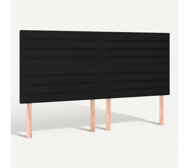 Tête De Lit Noir 200x5x118/128 Cm Tissu