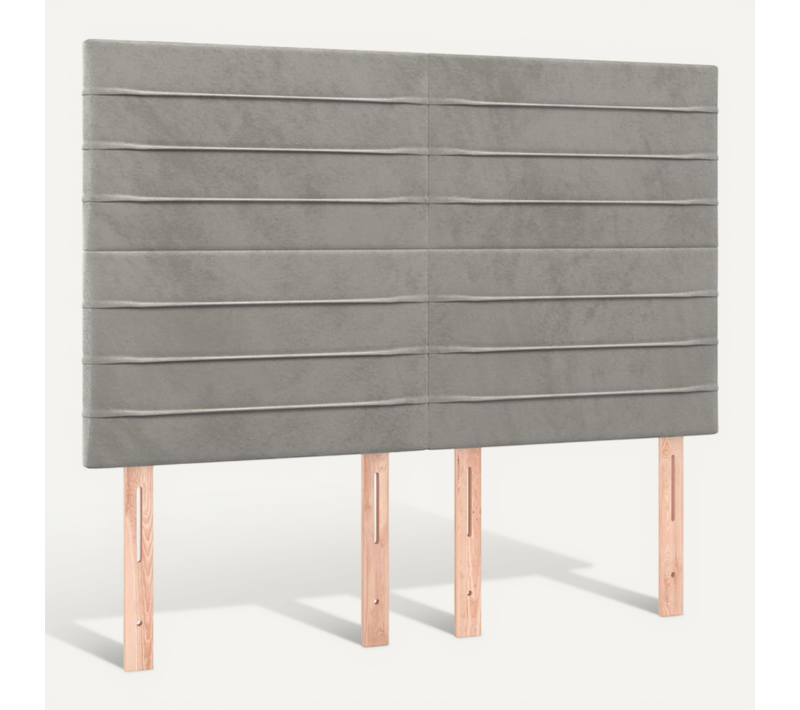 Tête De Lit Gris Clair 144 X 5 X 118/128 Cm Velours