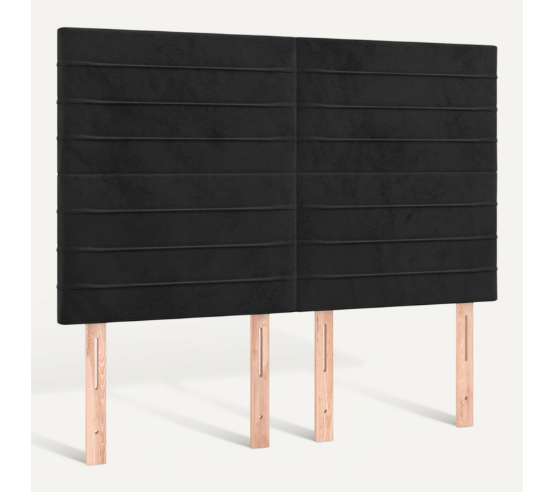 Tête De Lit Noir 144x5x118/128 Cm Velours