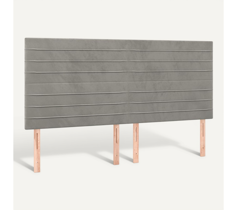 Tête De Lit Gris Clair 160x5x118/128 Cm Velours