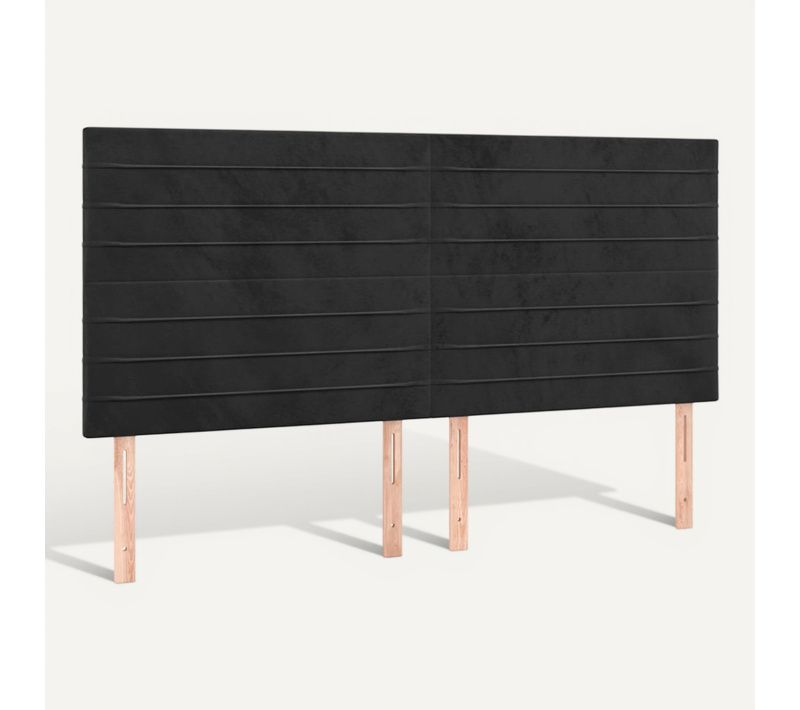 Tête De Lit Noir 160x5x118/128 Cm Velours