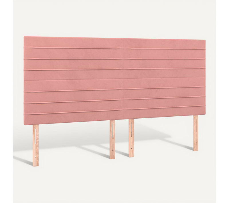 Tête De Lit Rose 160x5x118/128 Cm Velours