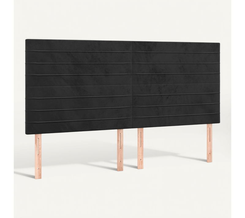 Tête De Lit Noir 180x5x118/128 Cm Velours