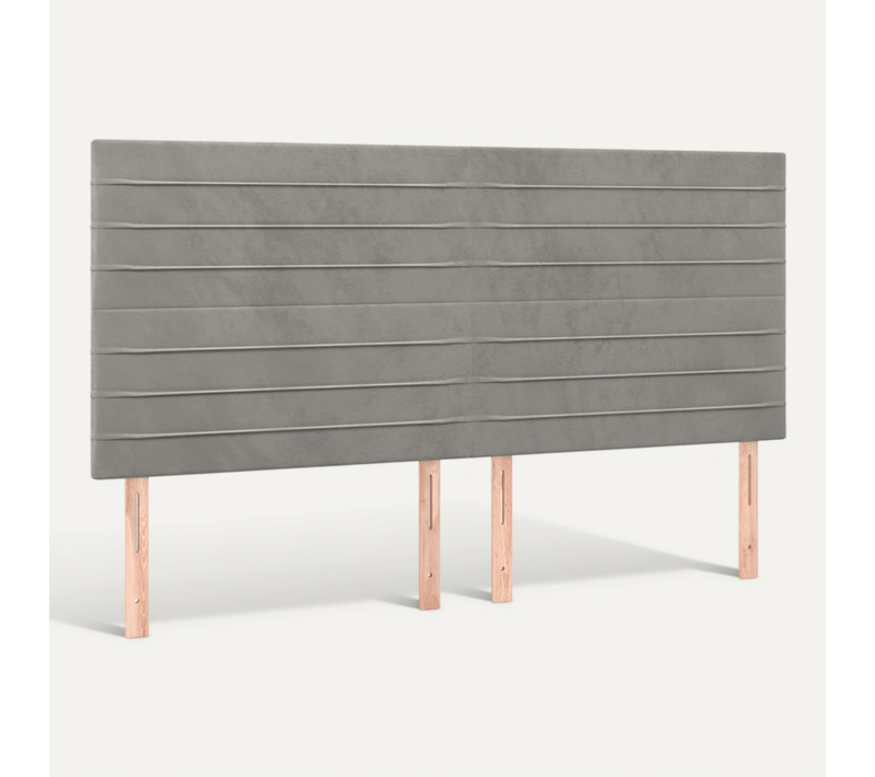 Tête De Lit Gris Clair 200x5x118/128 Cm Velours