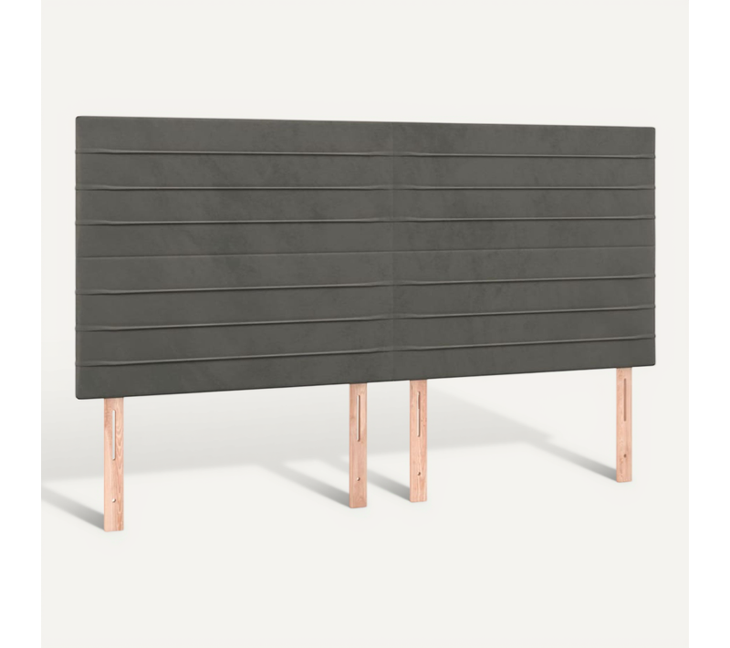 Tête De Lit Gris Foncé 200 X 5 X 118/128 Cm Velours