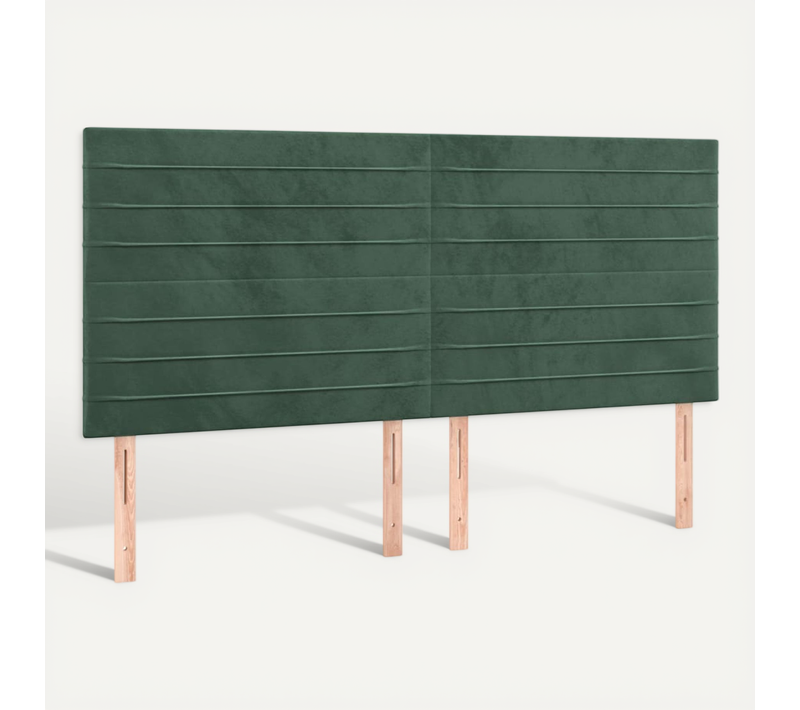 Tête De Lit Vert Foncé 200x5x118/128 Cm Velours