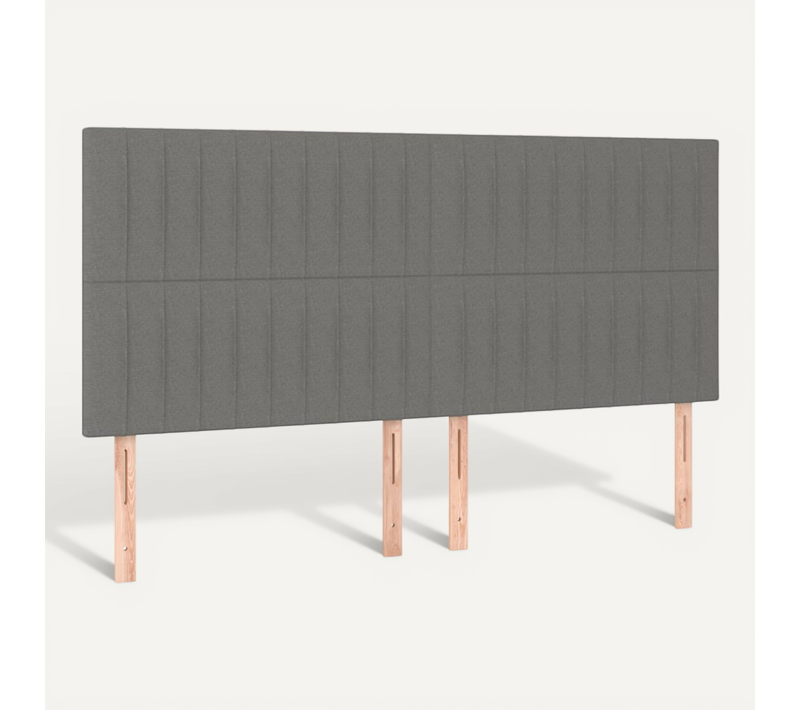 Tête De Lit Gris Foncé 200x5x118/128 Cm Tissu