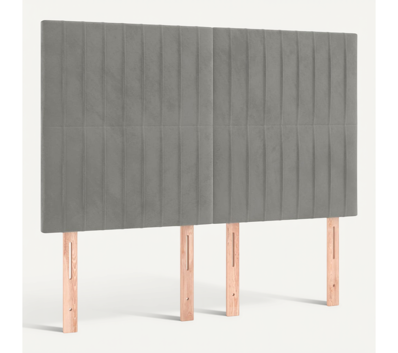 Tête De Lit Gris Clair 144 X 5 X 118/128 Cm Velours