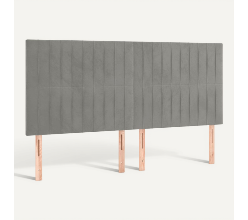 Tête De Lit Gris Clair 160x5x118/128 Cm Velours