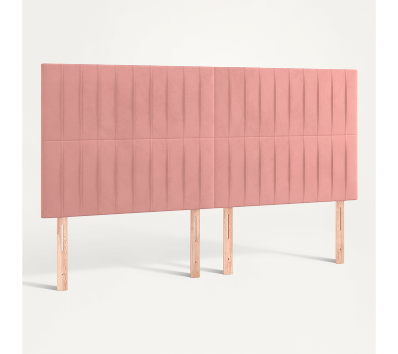 Tête De Lit Rose 160x5x118/128 Cm Velours