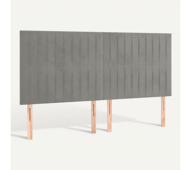 Tête De Lit Gris Clair 180x5x118/128 Cm Velours
