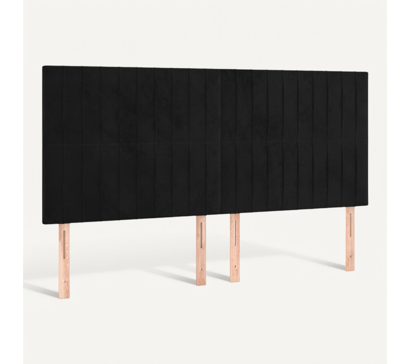 Tête De Lit Noir 180x5x118/128 Cm Velours
