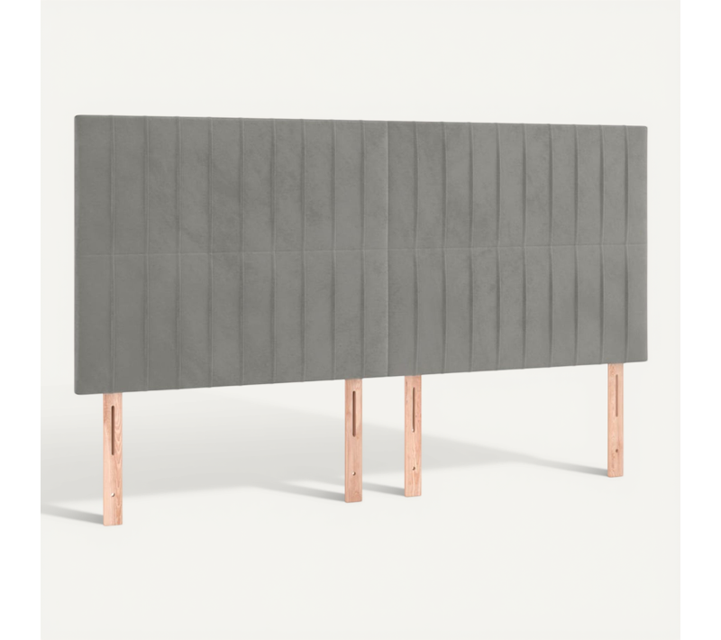 Tête De Lit Gris Clair 200x5x118/128 Cm Velours