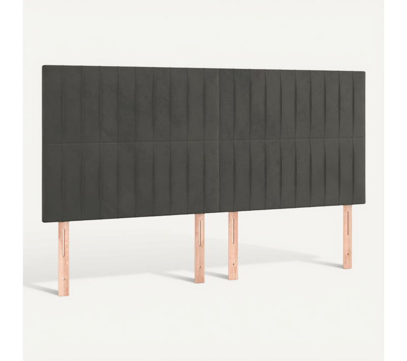 Tête De Lit Gris Foncé 200 X 5 X 118/128 Cm Velours