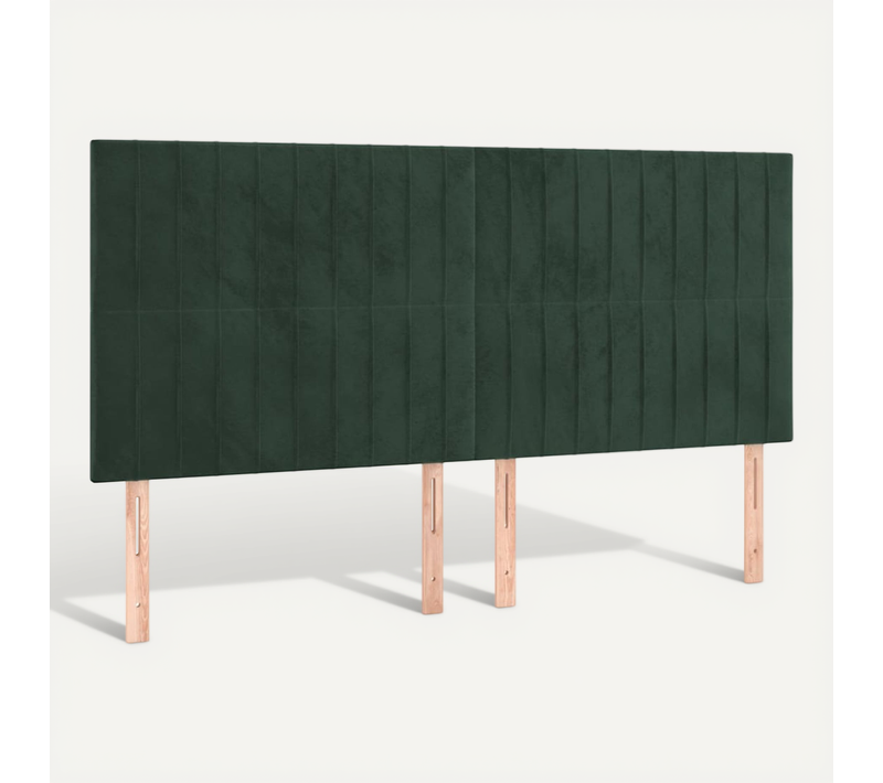 Tête De Lit Vert Foncé 200x5x118/128 Cm Velours