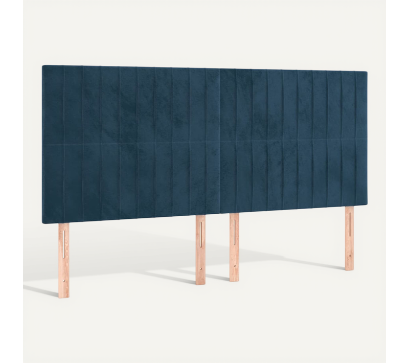 Tête De Lit Bleu Foncé 200 X 5 X 118/128 Cm Velours