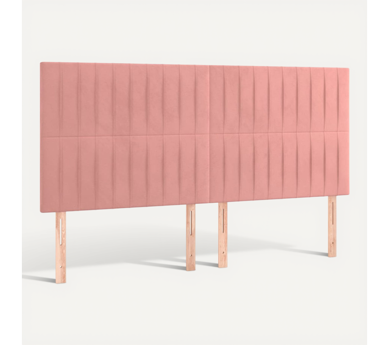 Tête De Lit Rose 200x5x118/128 Cm Velours