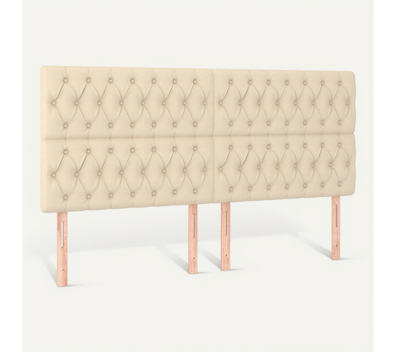 Tête De Lit Crème 180x7x118/128 Cm Tissu