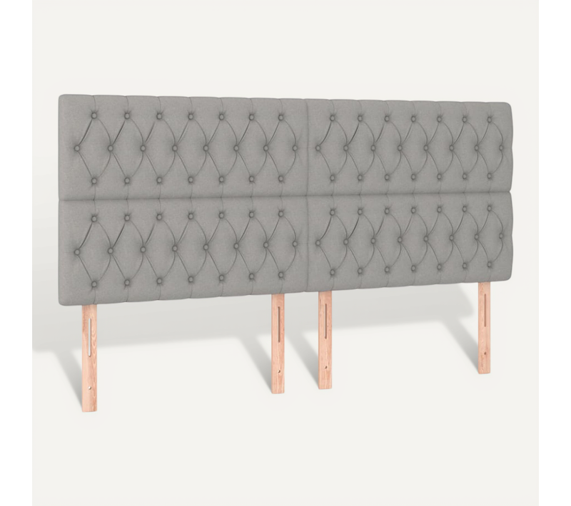 Tête De Lit Gris Clair 200 X 7 X 118/128 Cm Tissu