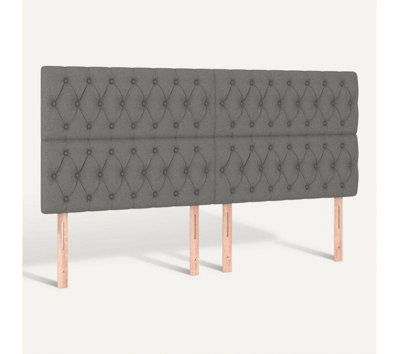 Tête De Lit Gris Foncé 200 X 7 X 118/128 Cm Tissu