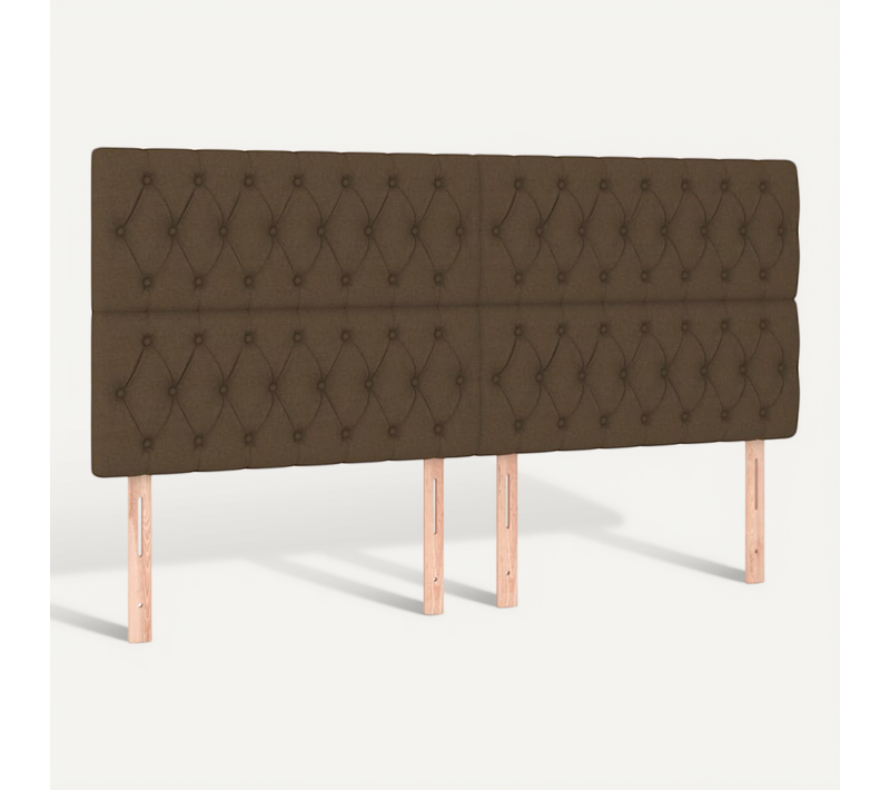 Tête De Lit Marron Foncé 200 X 7 X 118/128 Cm Tissu
